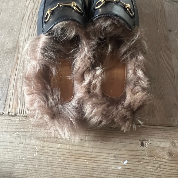 Gucci woman’s black princetown fur sides 100% authentic Mules slipper - Picture 8 of 16